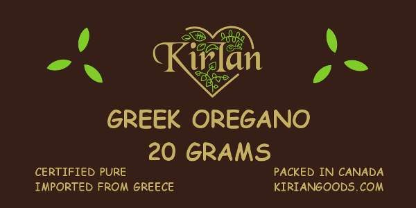 kirian greek oregano 20 gram label